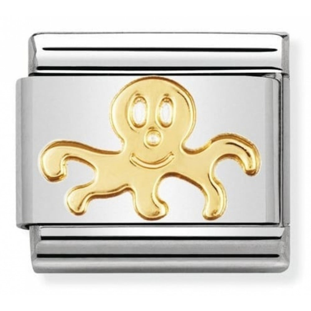 Classic Octopus in Stainless Steel & 18k Gold Charm