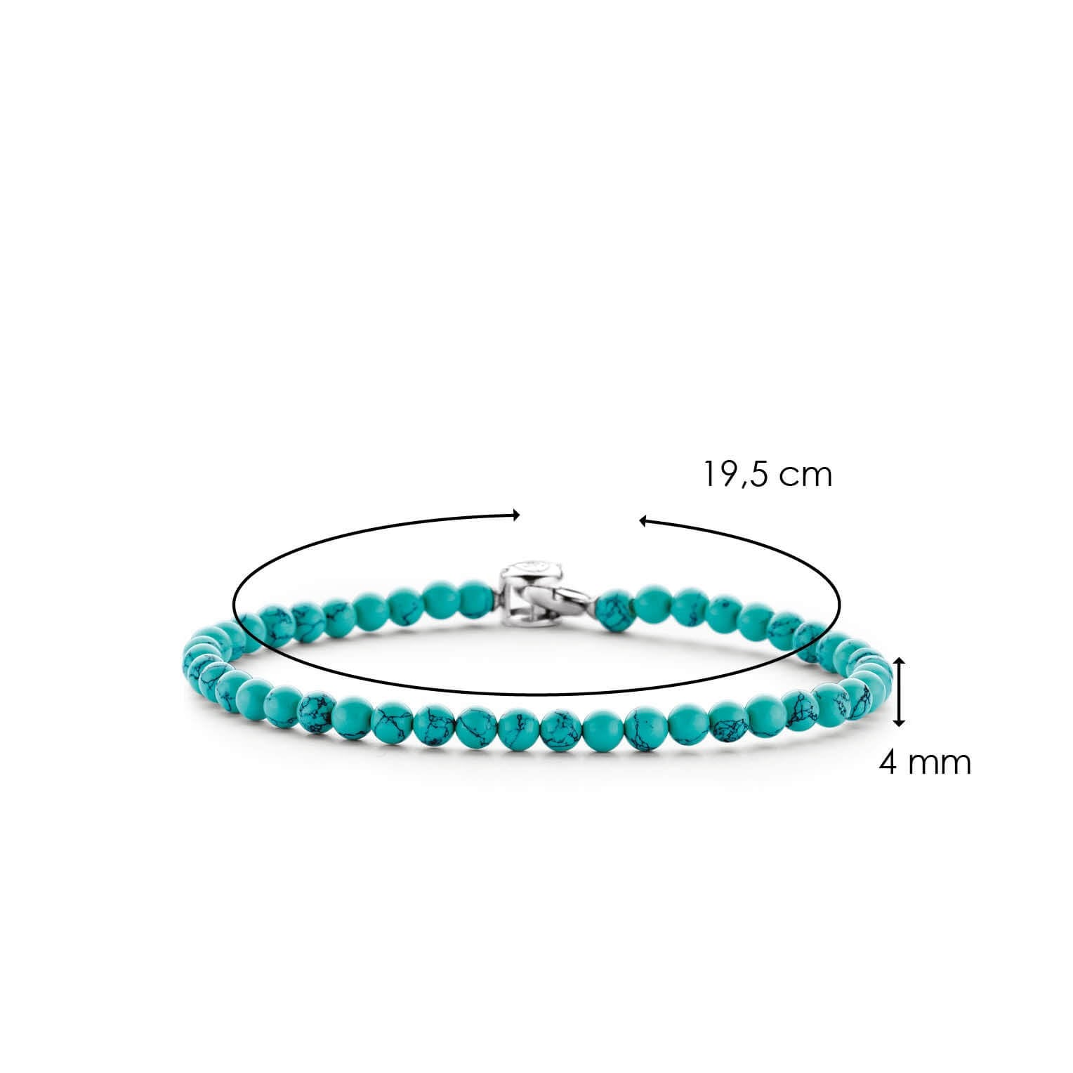 Turquoise Beads Silver Bracelet