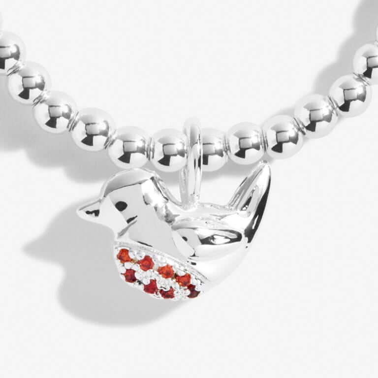 A Little | Robins Appear When Loved Ones Are Near | Silver | Bracelet | 17.5cm Stretch