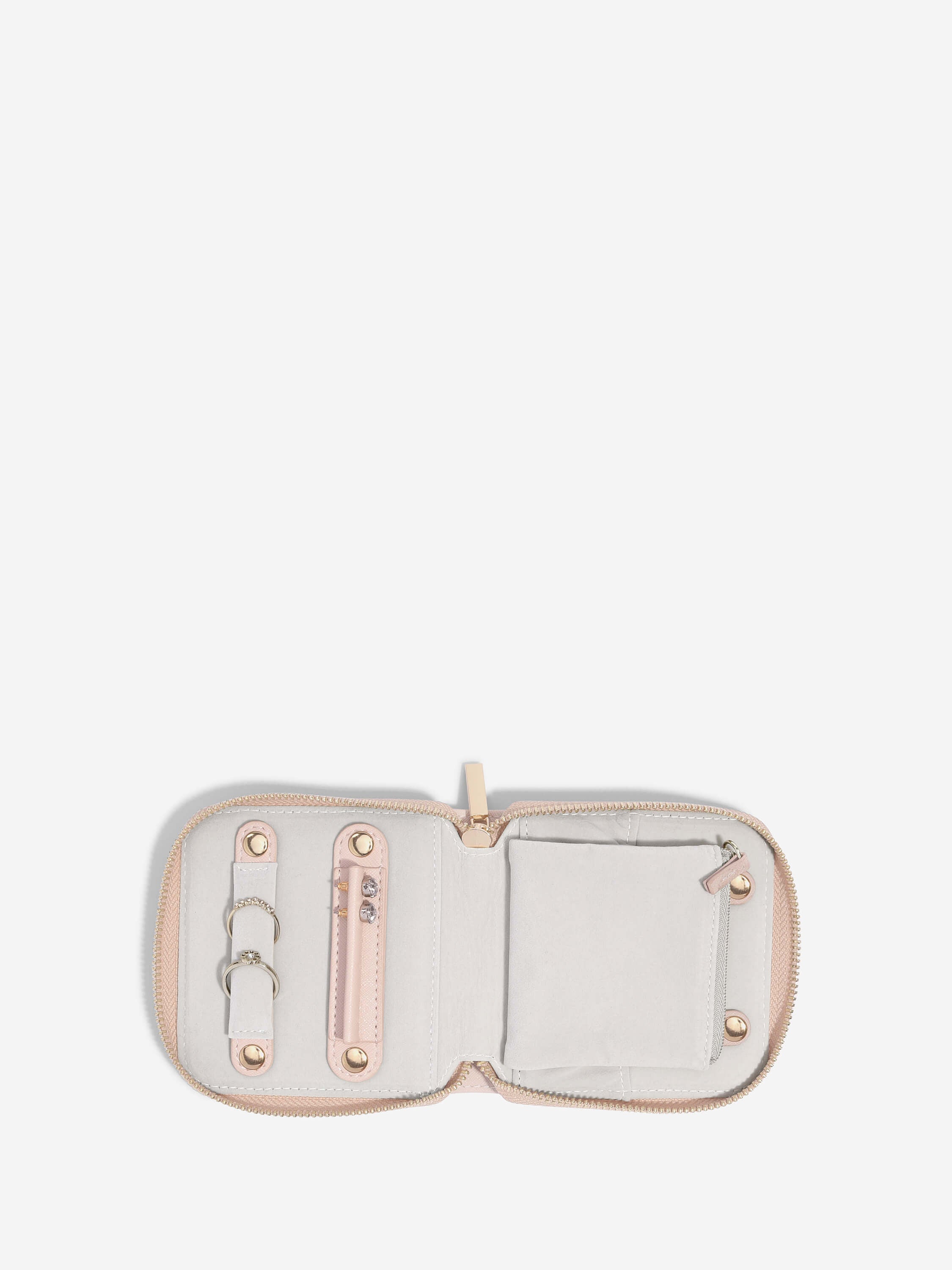 Blush Pink & Gold Compact Jewellery Roll