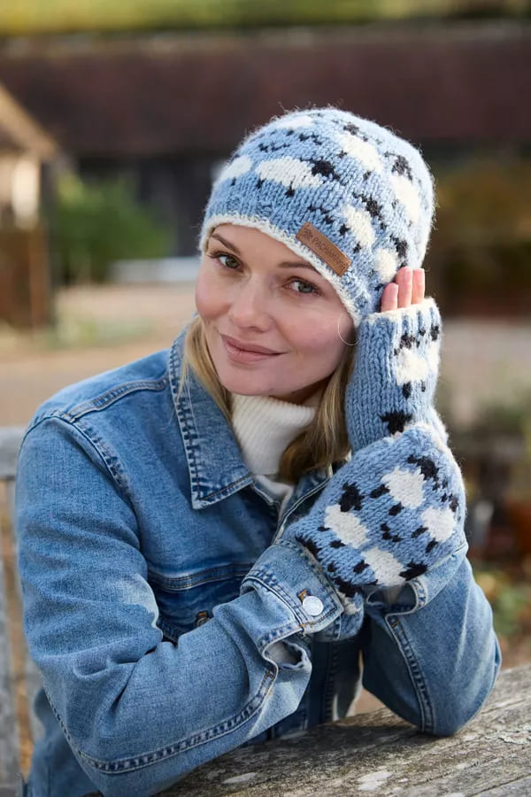 Merino Sheep Handwarmer Blue