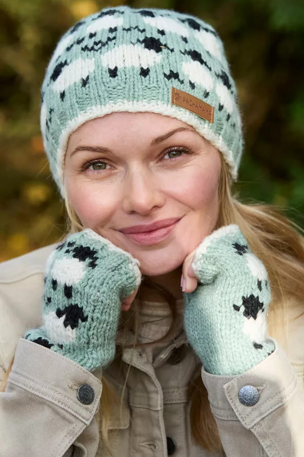 Merino Sheep Handwarmer Green