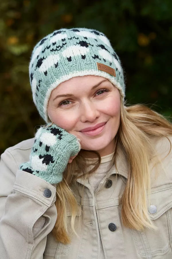 Merino Sheep Beanie Green