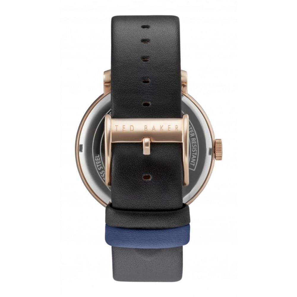 Rose Gold Plated Leather Strap Gents Wristwatch