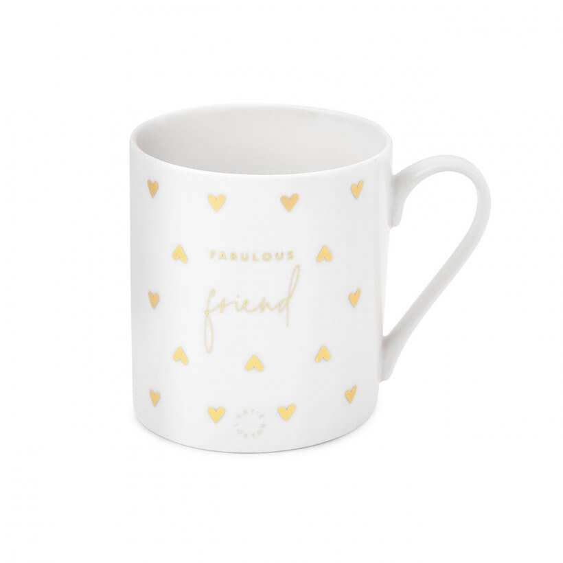 Boxed Porcelain Mug | Fabulous Friend | White And Gold