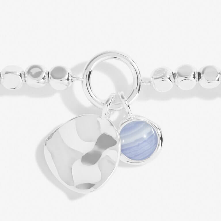 Spirit Stones | Blue Agate | Silver | Bracelet | 17.5cm Stretch