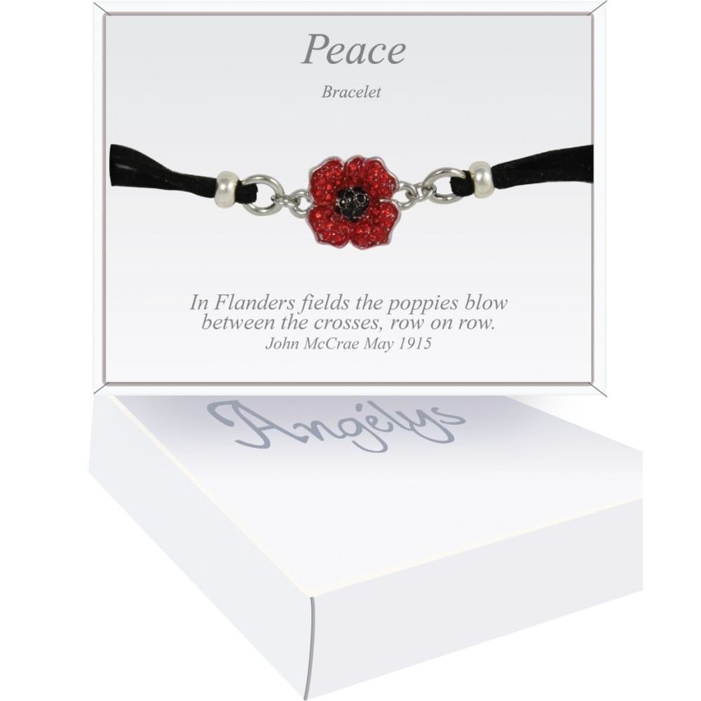 Crystal Poppy Suede Charm Bracelet