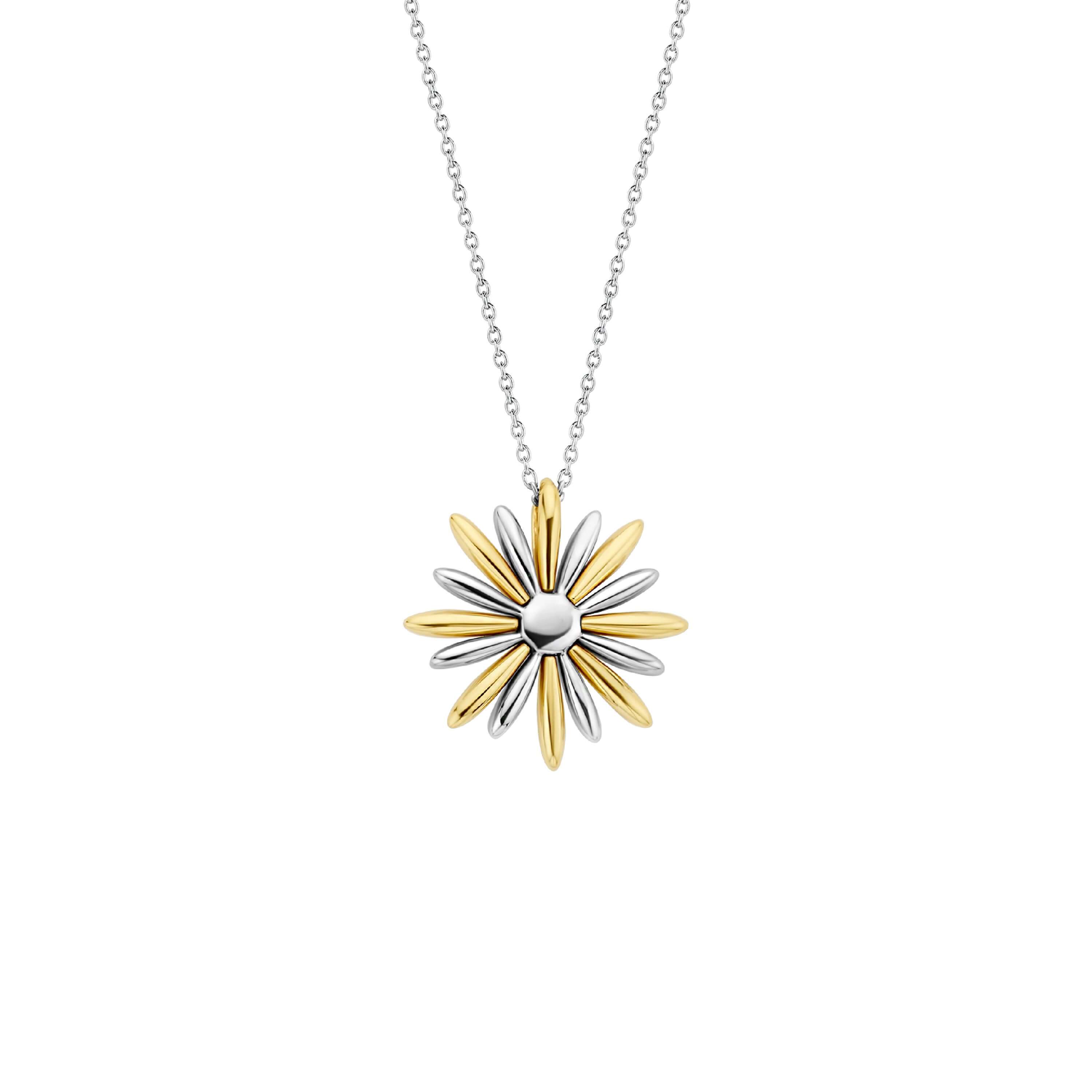 Gold Plated Pave CZ & MOP Star Pendant Necklace