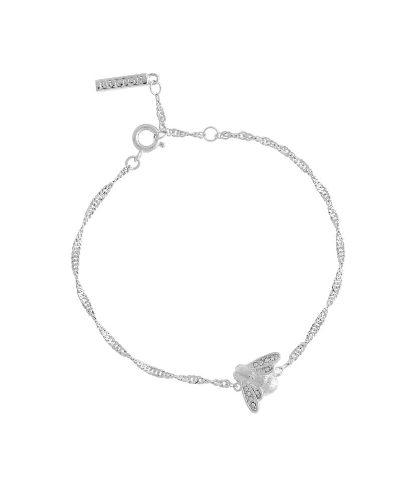 Glitter Bee Vintage Twist Classics Rhodium Plated Chain Bracelets