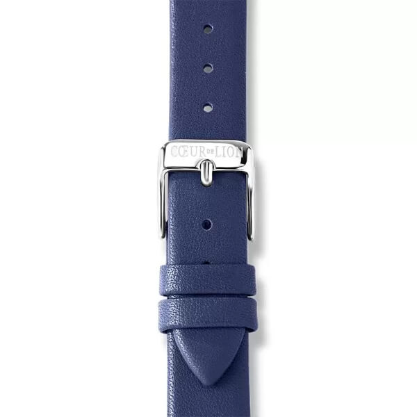 Round SS Blue Dial With Blue Strap Ladies Watch