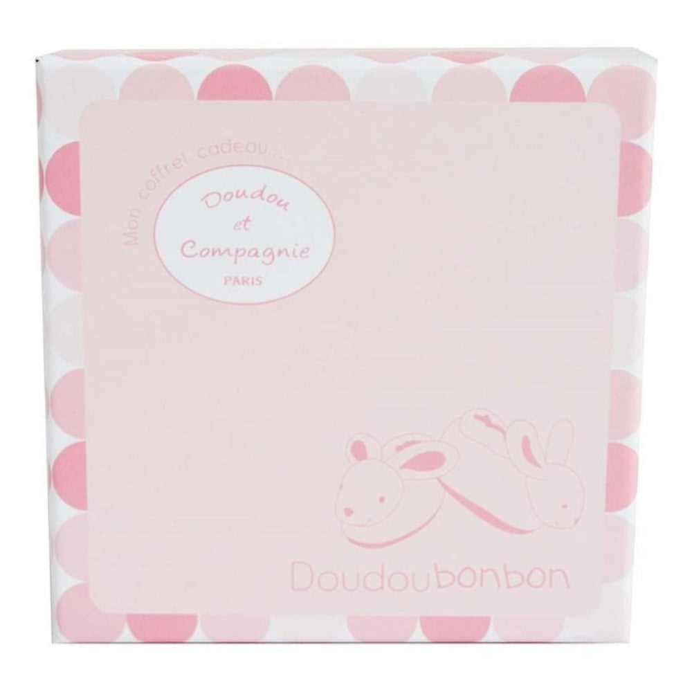 Pink Rabbit Booties Set With Rattle