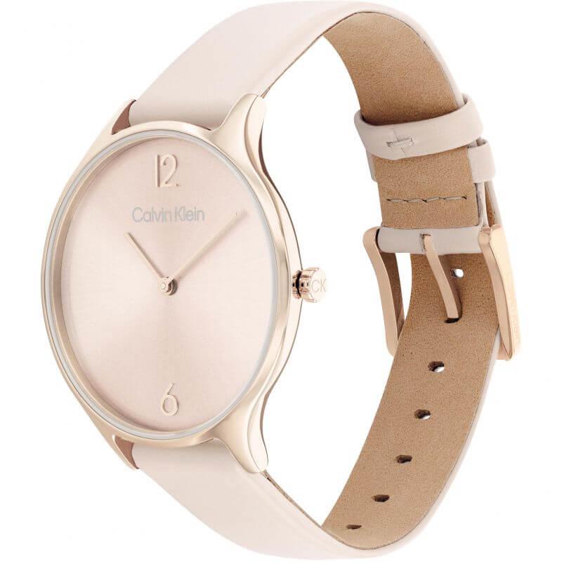2H Pink Sunray Dial Pink Leather Strap Ladies Watch