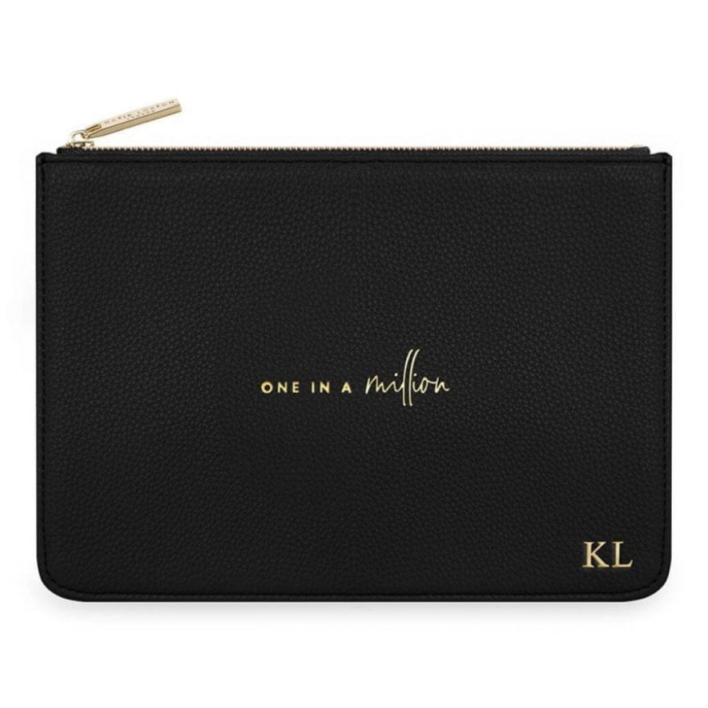 Stylish Structured Pouch | One In A Million | Black | 16 X 24 X 5 Cm