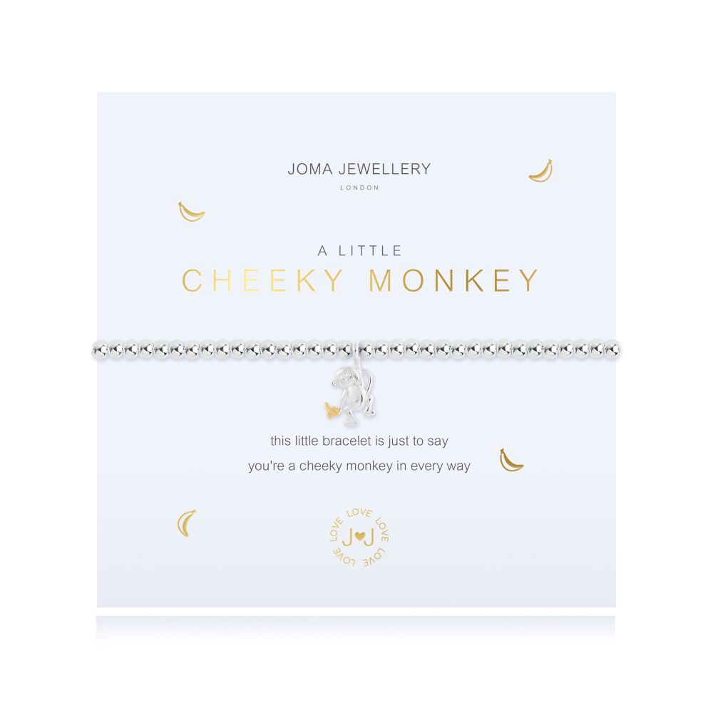 A Little Cheeky Monkey Silver Stretch Bracelet 17.5cm