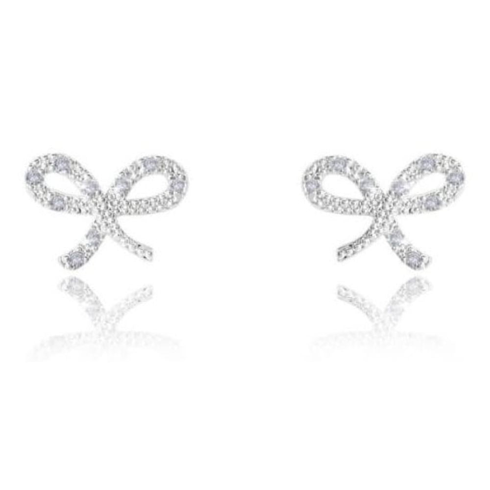 Sentiment Set - Shine - Bow Outline Pave Earrings & Necklace Set