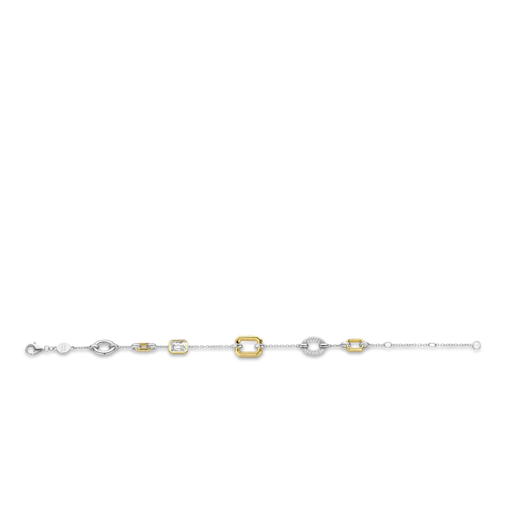 Silver & Gold Plated CZ Stones Gilded Bracelet