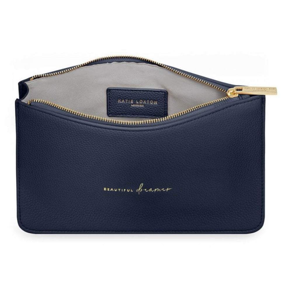 Stylish Structured Pouch | Beautiful Dreamer | Navy | 16 X 24 X 5 Cm