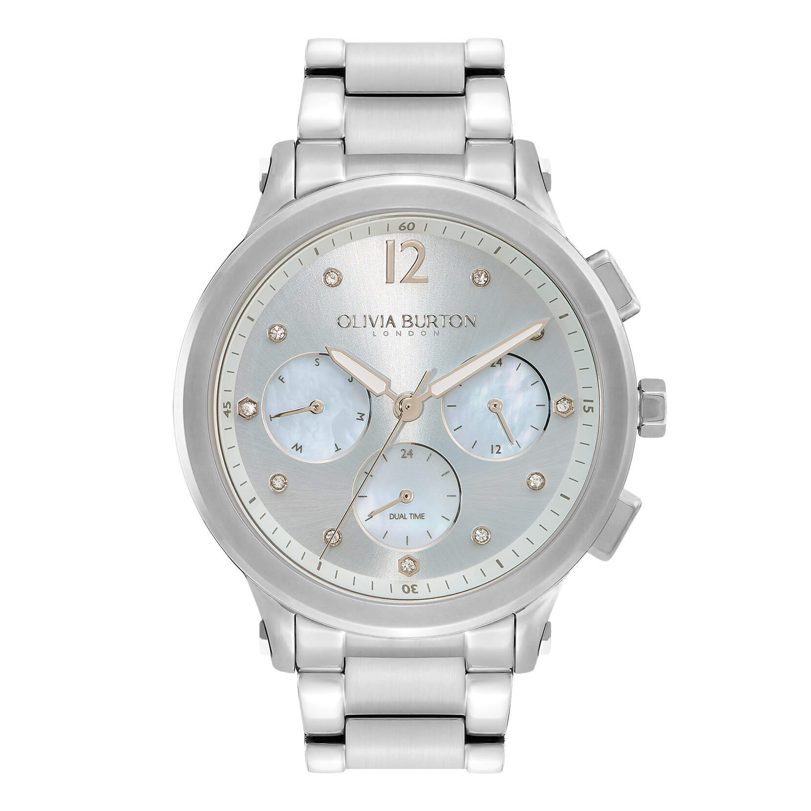 Sports Luxe Multi-Function Blue & Silver Bracelet Watch