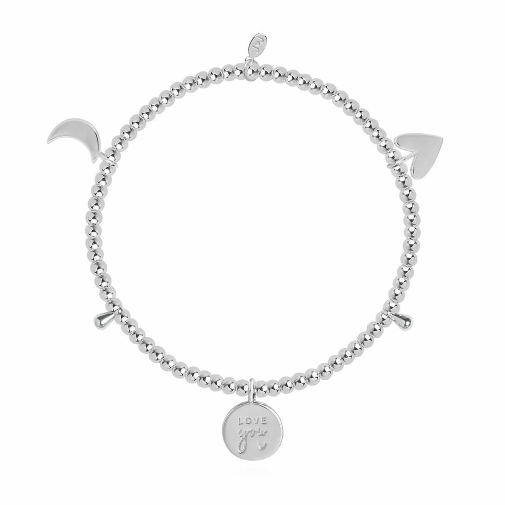 Lifes A Charm | Love You To The Moon And Back | Silver | Charm Bracelet | 17.5cm Stretch