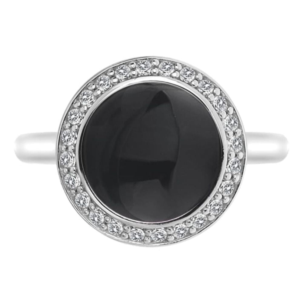 Laghetto Black Ring in Sterling Silver