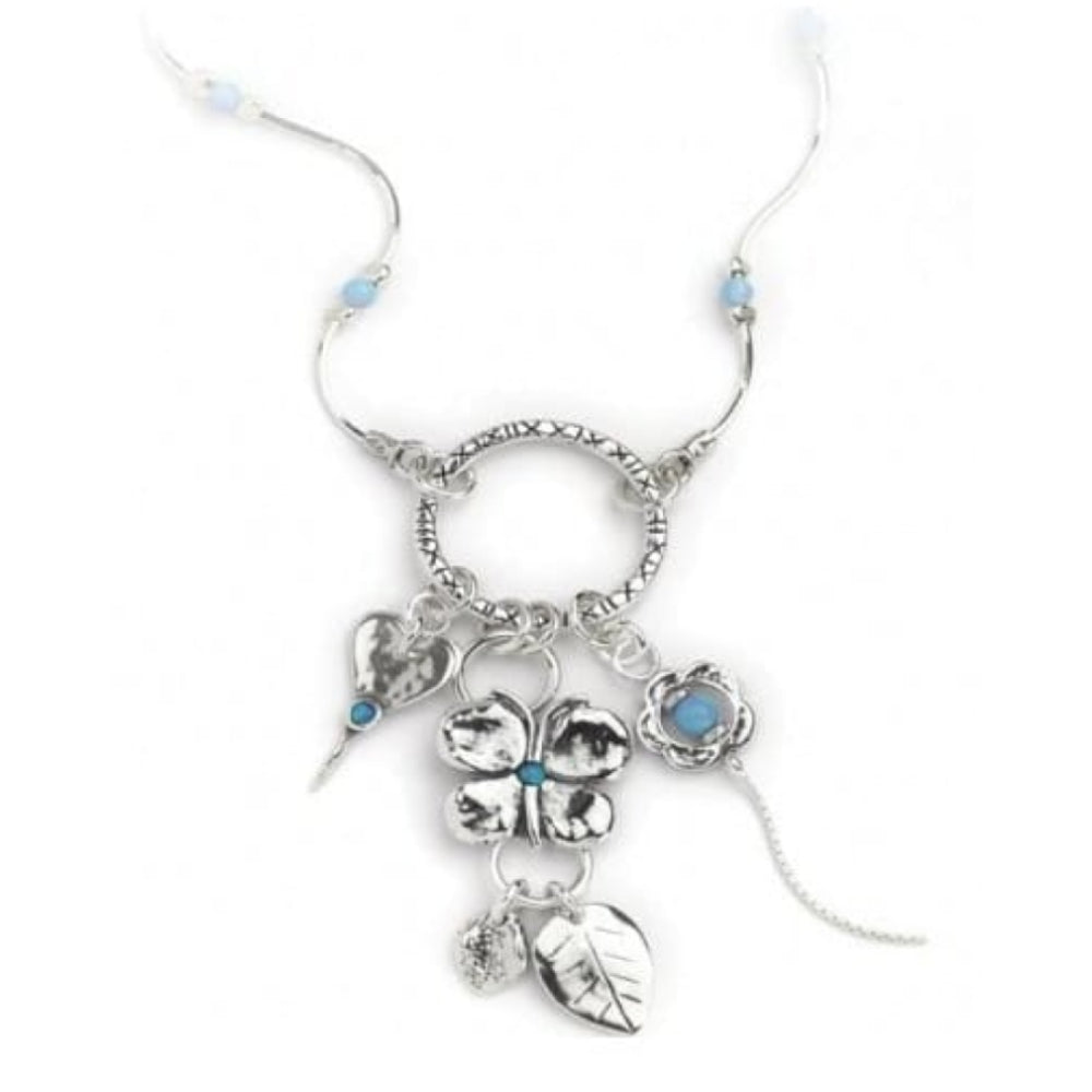 Ladies Handmade 3 Pendant Necklace With Opal Stone