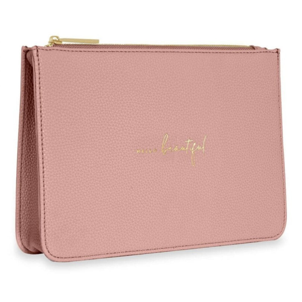 Stylish Structured Pouch | Hello Beautiful | Pink | 16 X 24 X 5 Cm