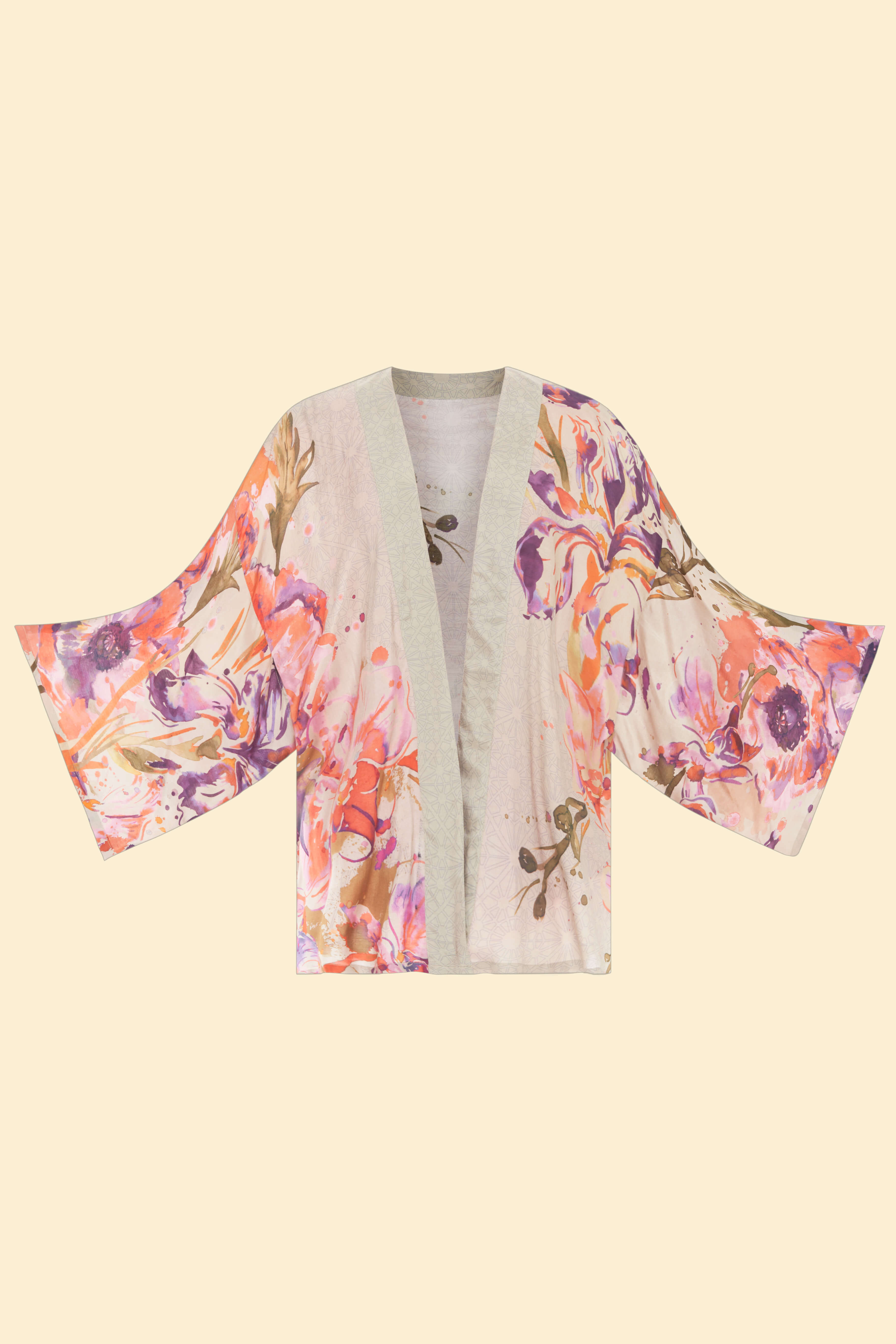Orchid & Iris Kimono Jacket - Coconut