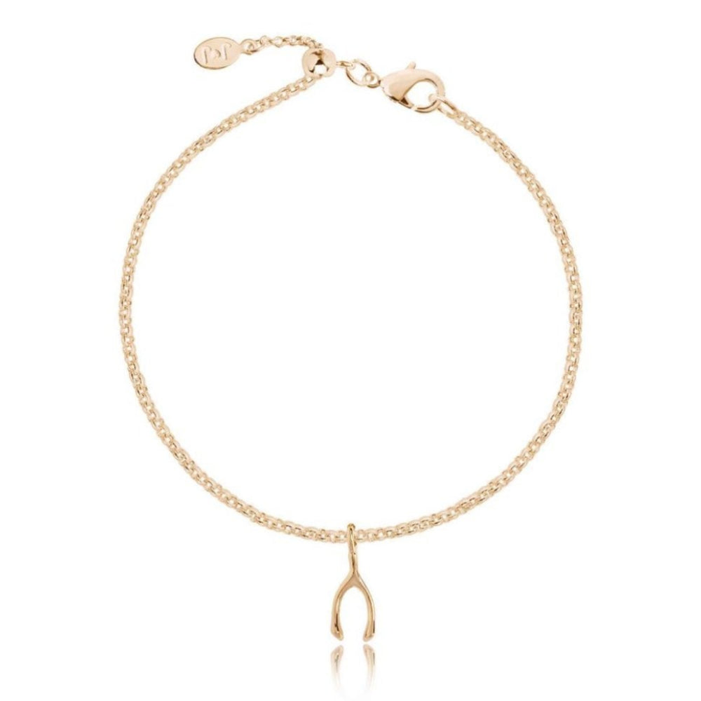 Wish - Wishbone - Yellow Gold Wishbone Charm Bracelet