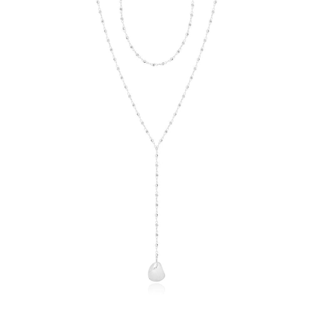 Orla | Facet Chain Lariat Necklace | 55cm Total Length With 8cm Drop