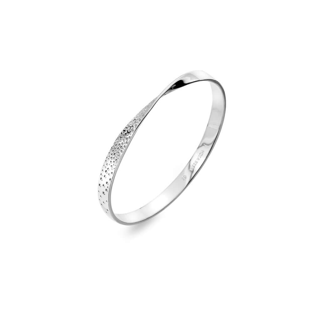 Quest Twist Sterling Silver Bangle