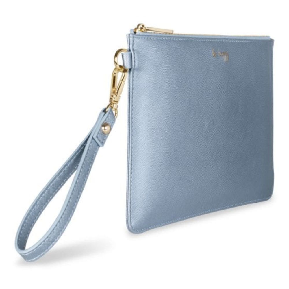 Secret Message Pouch - Be Happy - Metallic Blue - 16x24cm