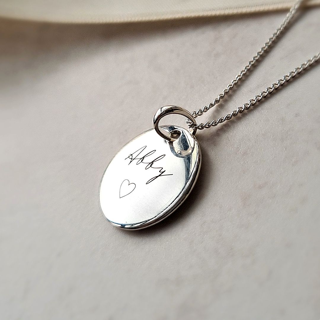 12mm Round Tag Pendant Necklace