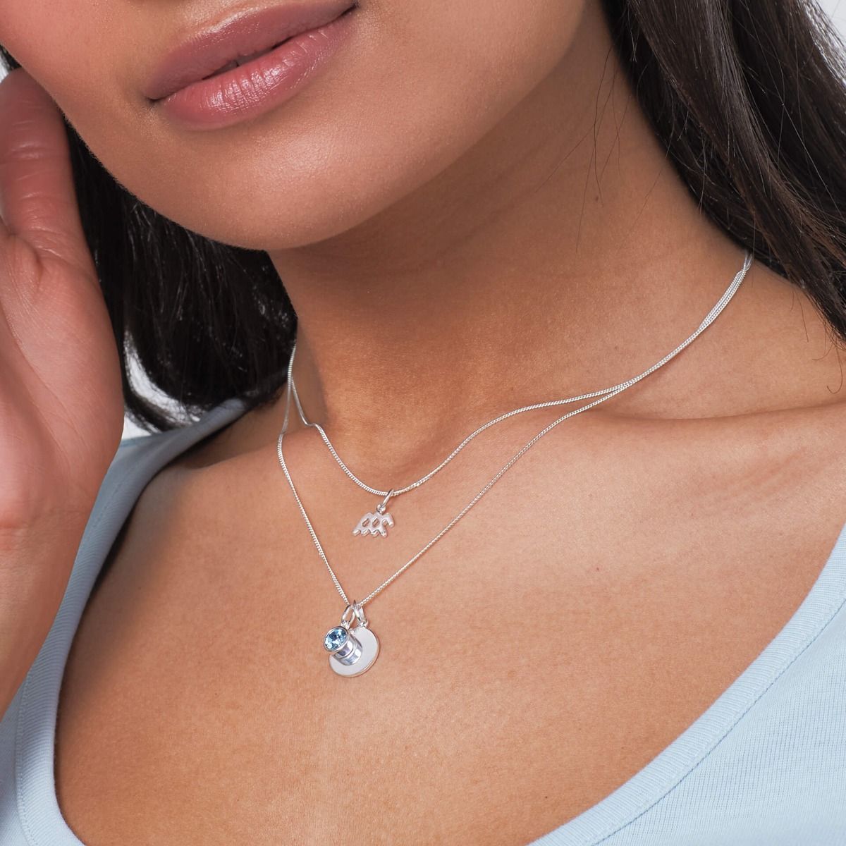 12mm Round Tag Pendant Necklace