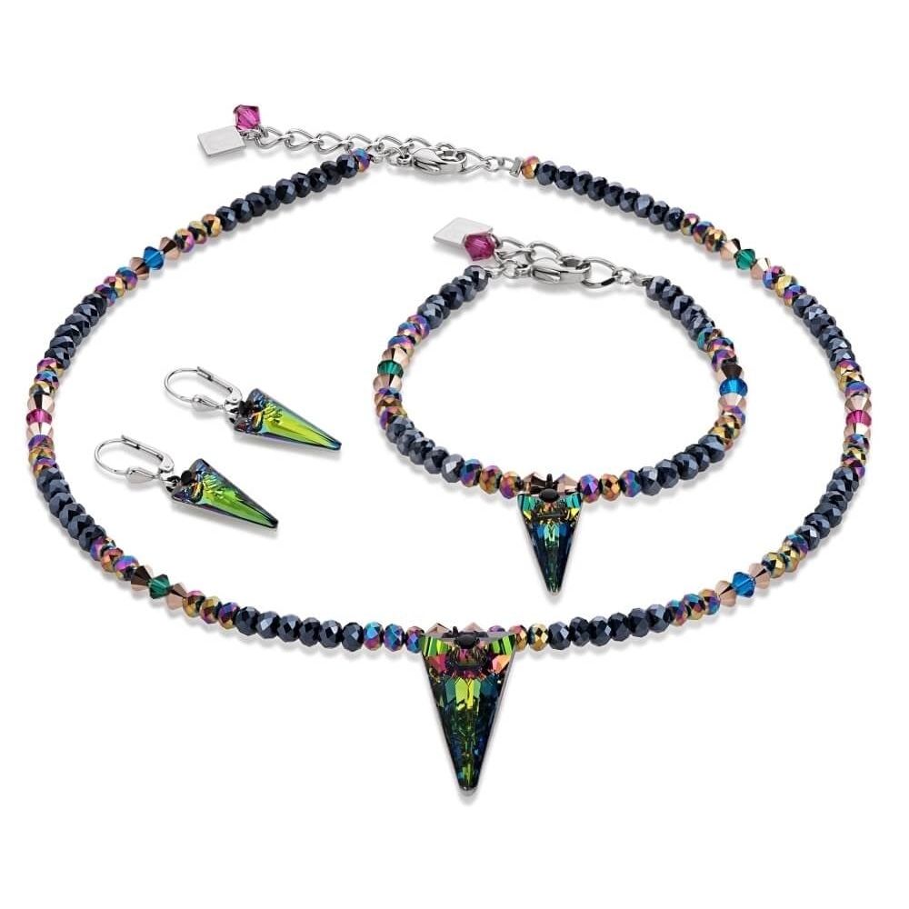 Multi Crystal Arrow Point Earring, Bracelet & Necklace Set