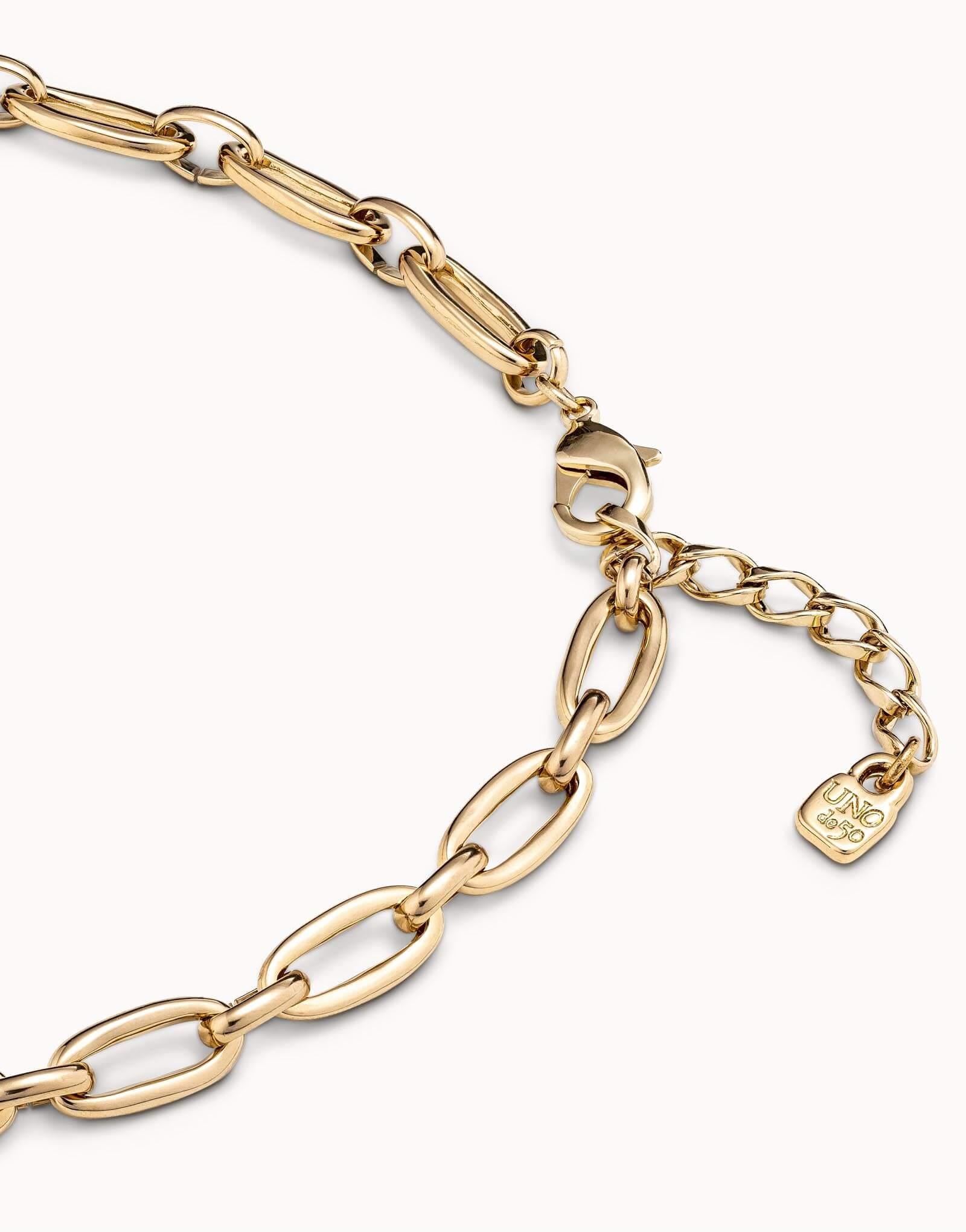 Alien Gold Plated Medium Oval Links Necklace