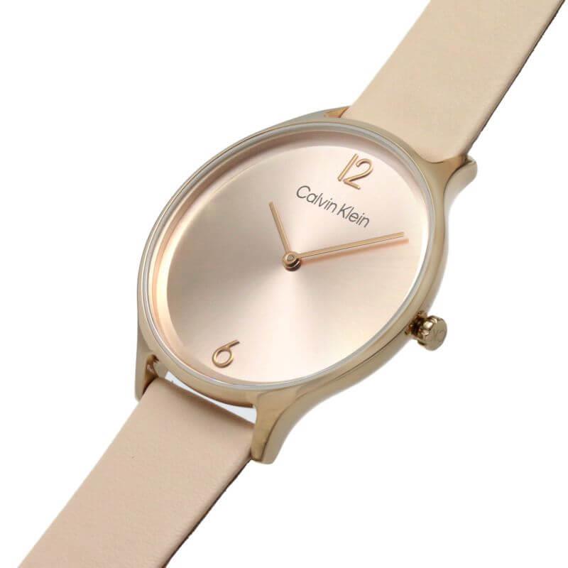 2H Pink Sunray Dial Pink Leather Strap Ladies Watch