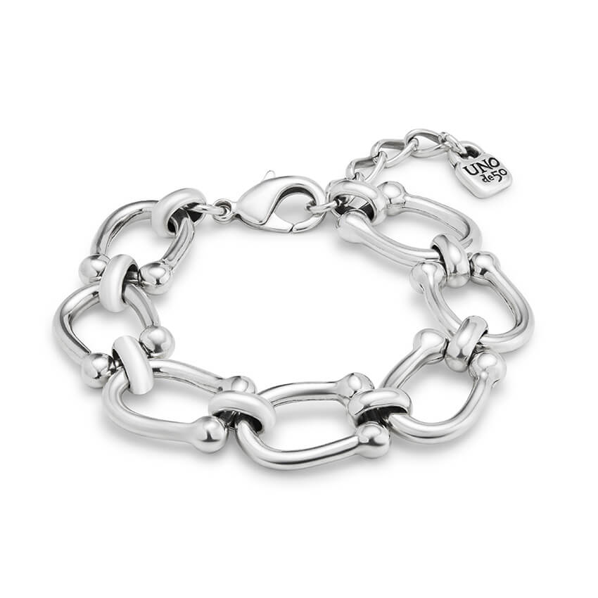 Silver Plated Oval Sized Links Bracelet