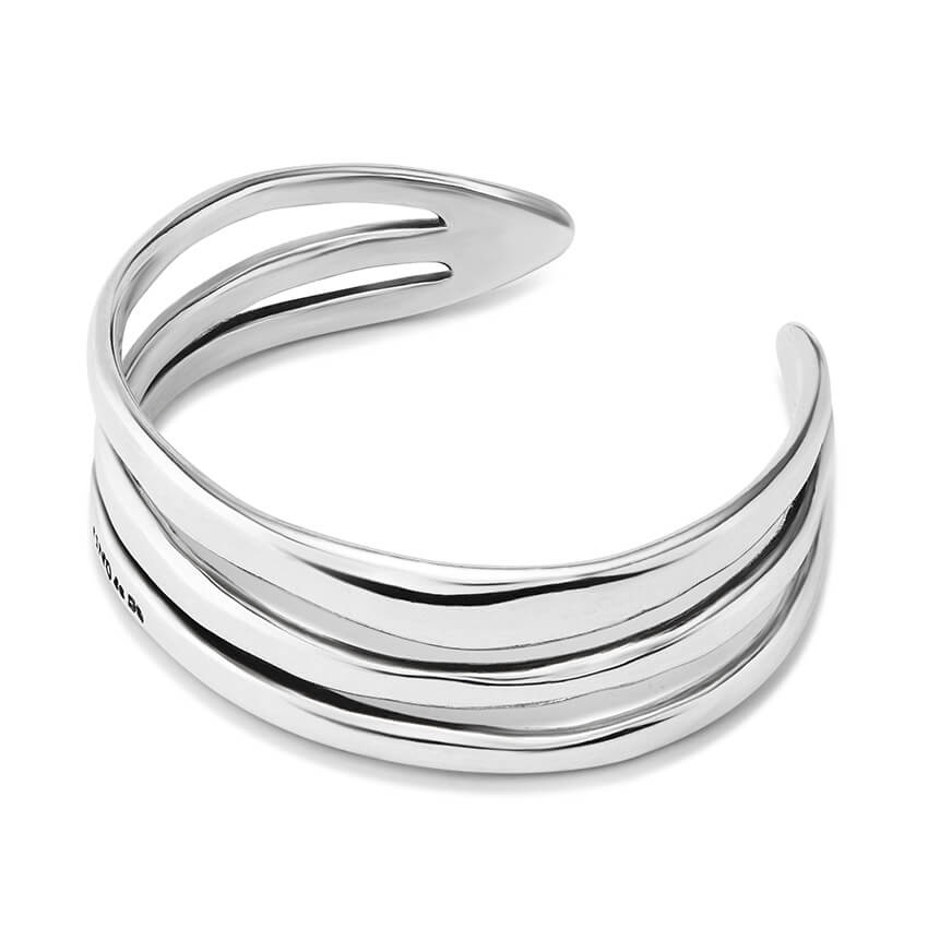 Tripple Rigid Silver Plated Cuff Bracelet