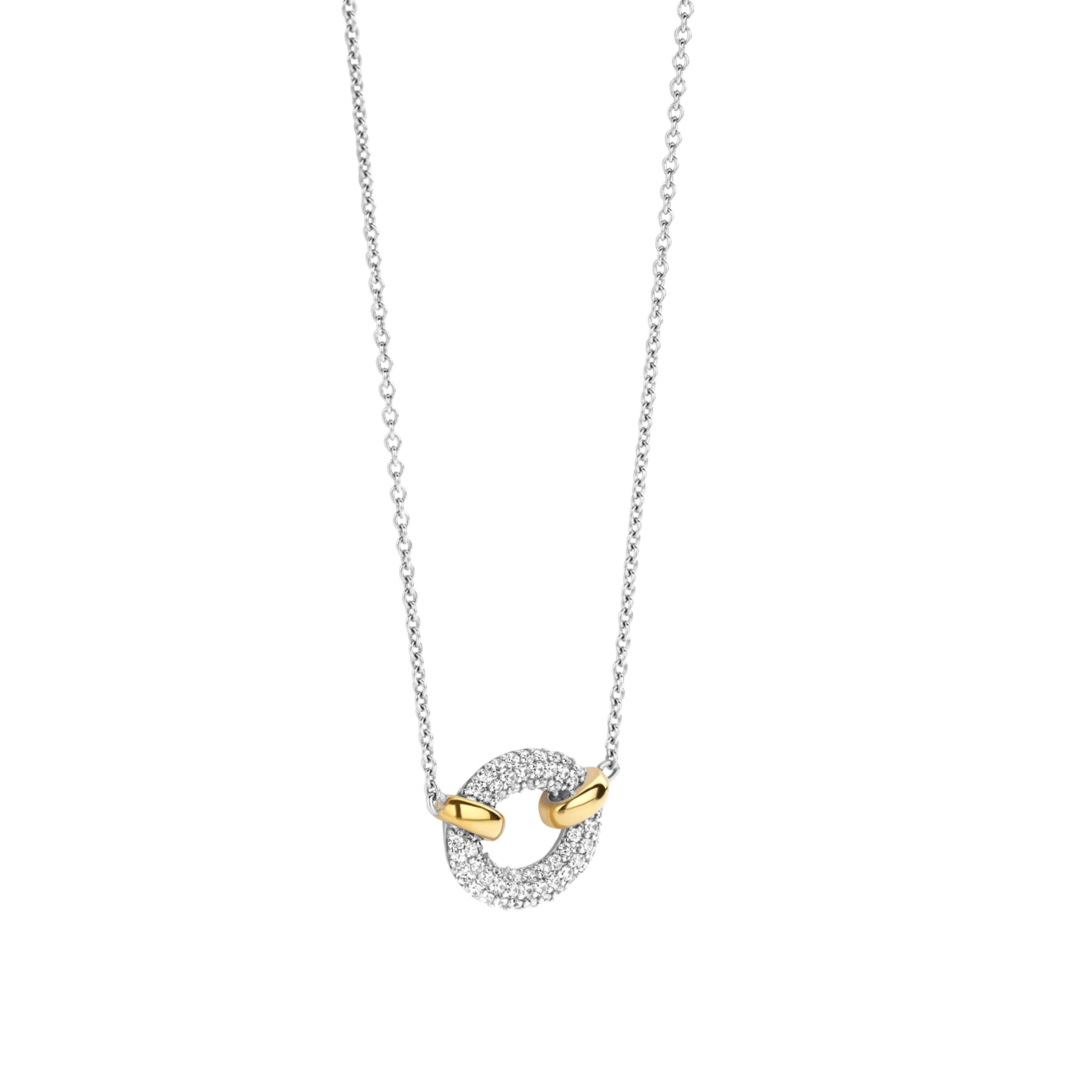 Statement Oval CZ Pendant Chain Necklace