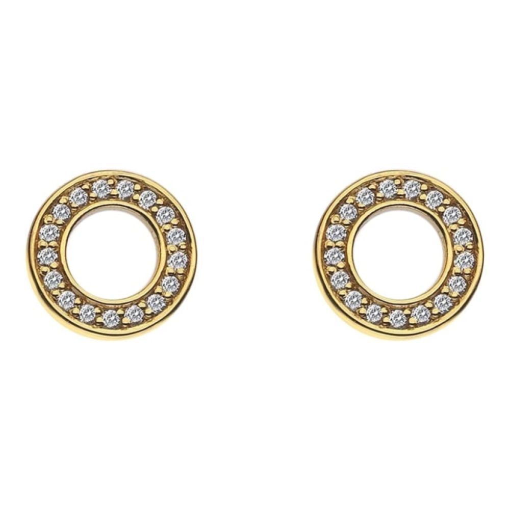 Yellow Gold Plate Saturno Earrings