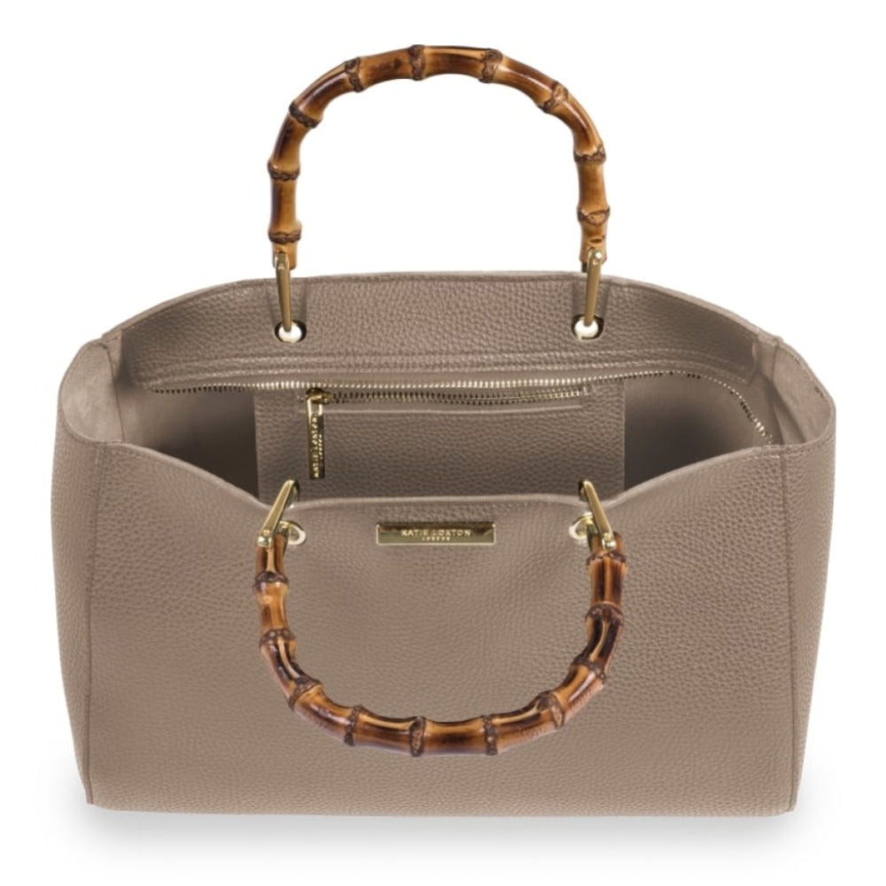 HANDBAG - AVERY BAMBOO - handbag with bamboo handle - taupe - 20x33x18cm