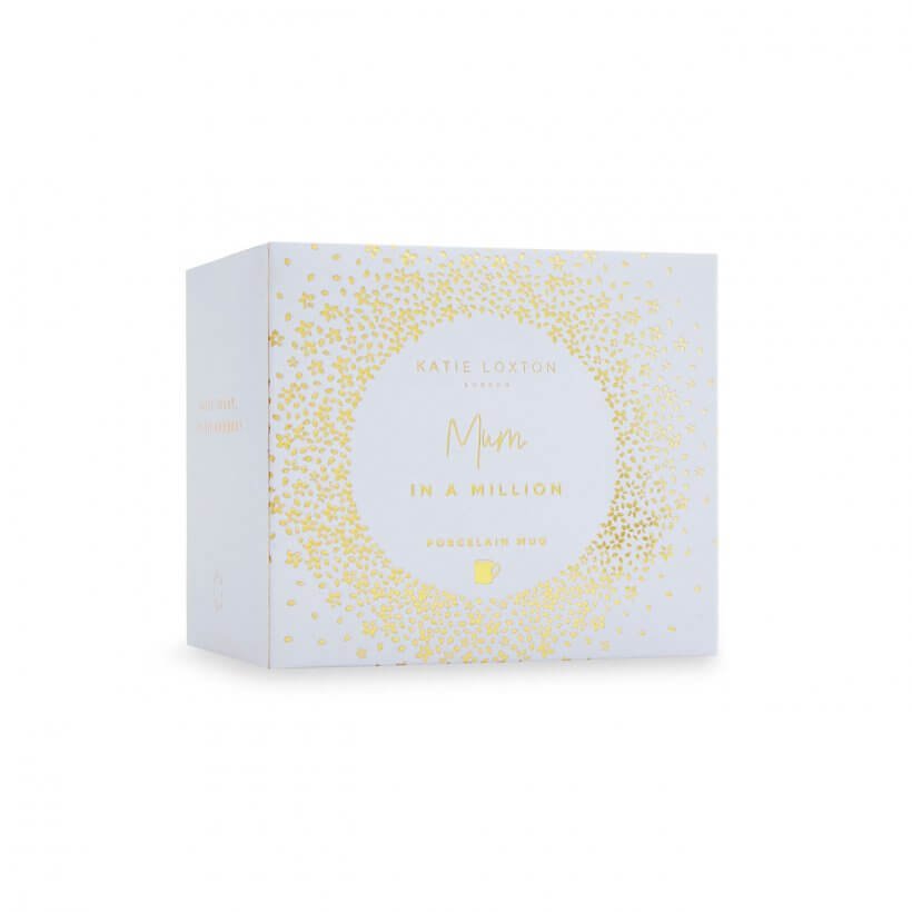 Boxed Porcelain Mug | Mum In A Million| White And Gold
