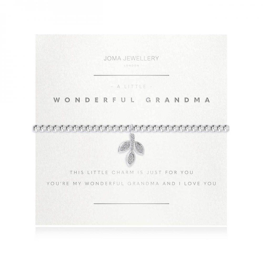 A Little | Wonderful Grandma | Silver | Bracelet (Faceted) | 17.5cm Stretch