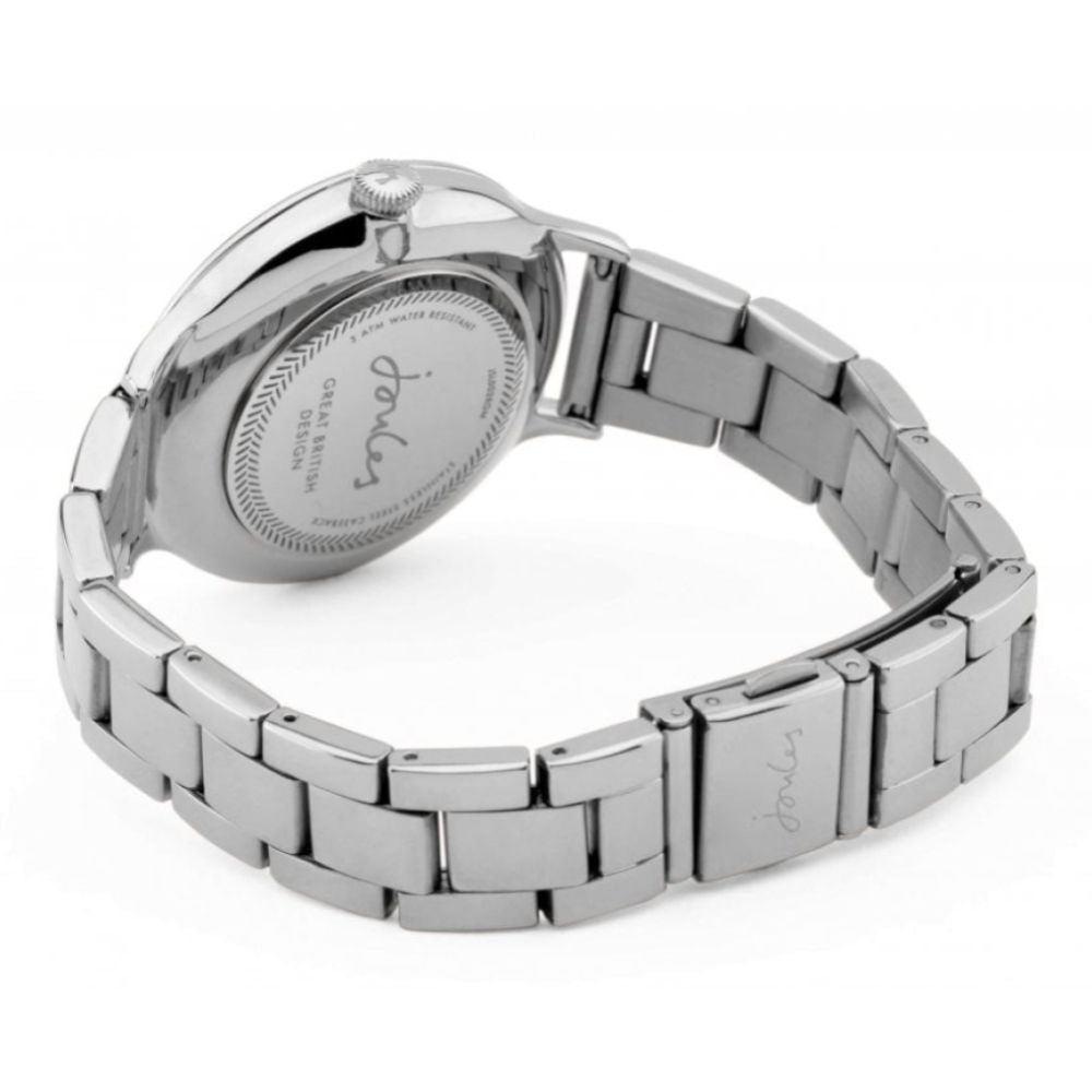 Silver Bracelet Ladies Watch Black Printed Dial