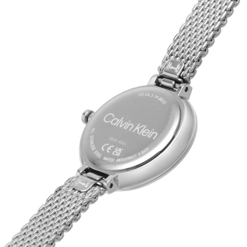 Timeless T-Bar White Dial Stainless Steel Mesh Bracelet Watch