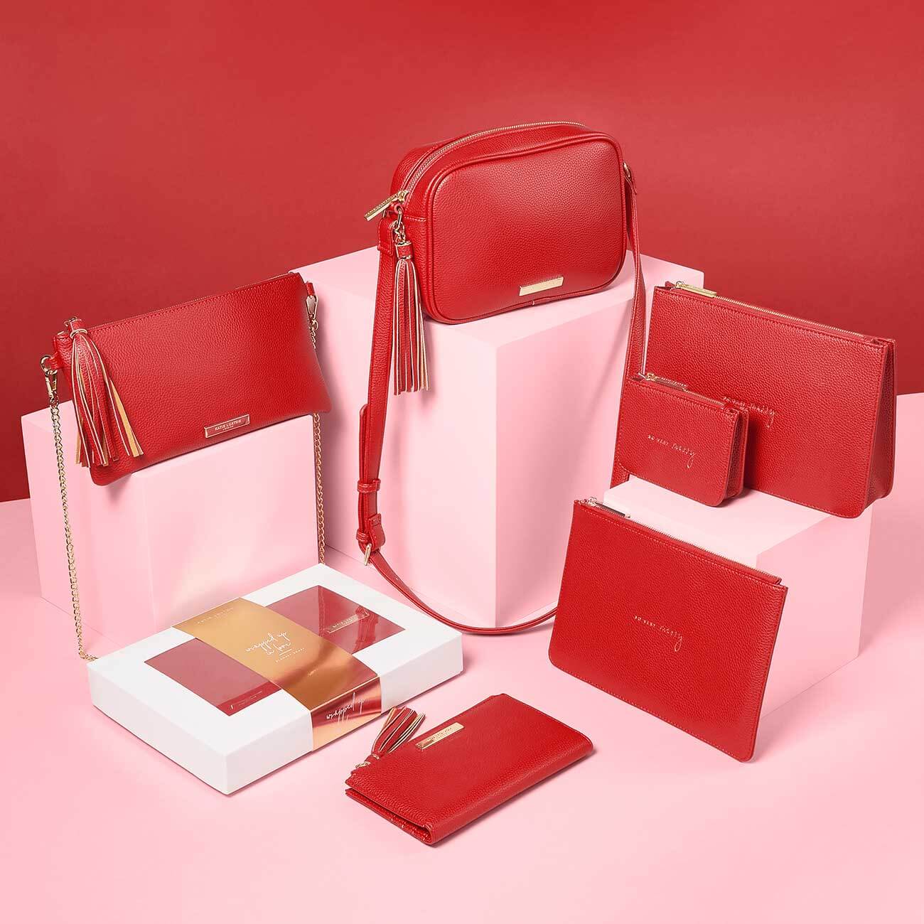 Stylish Structured Pouch | So Very Merry | Red