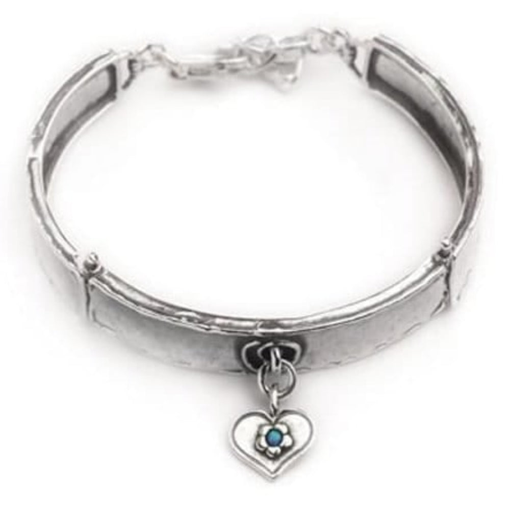 Ladies Handmade Silver Bracelet With Heart Pendant