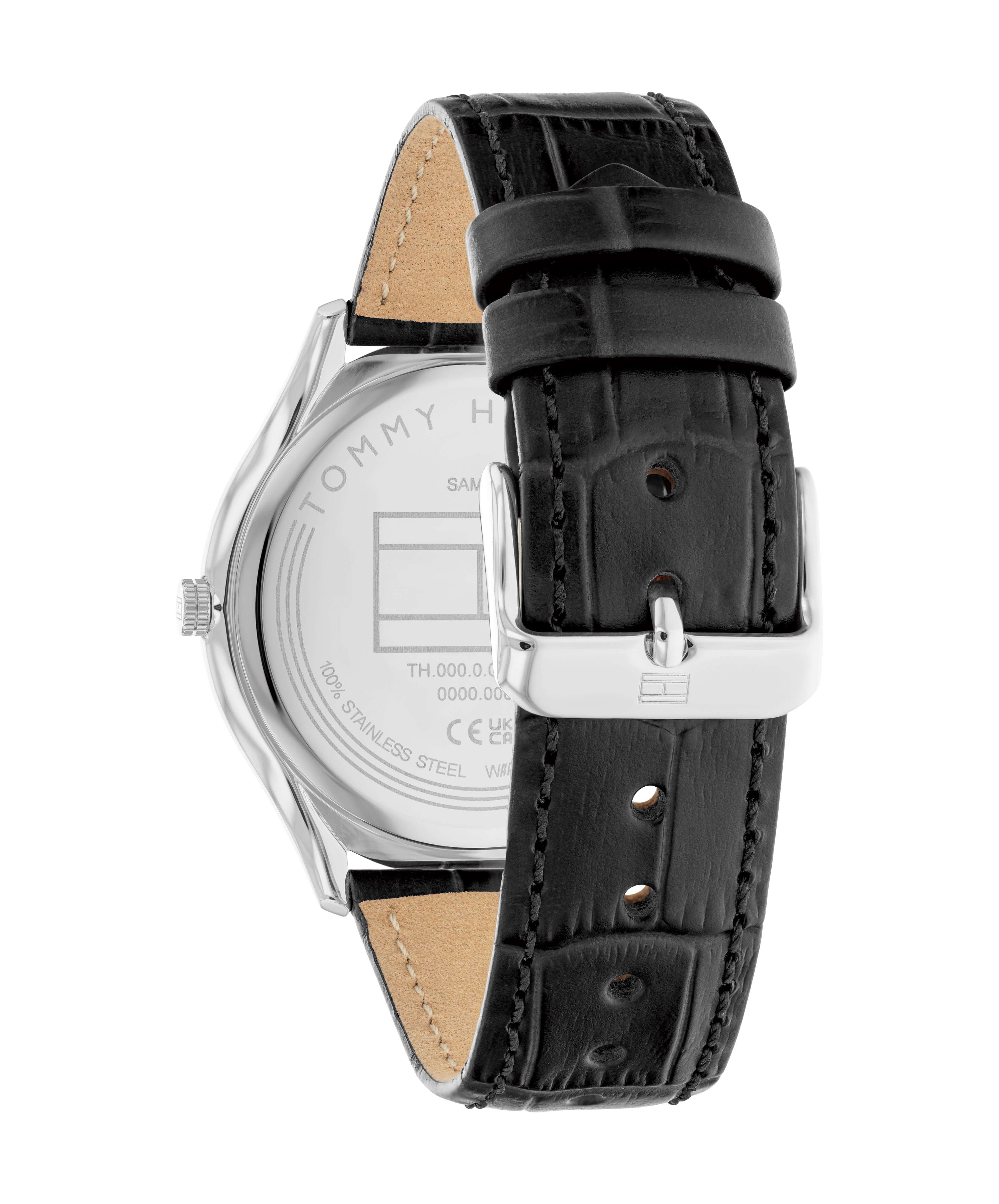 Black Croc Strap With Black Dial Gents Watch