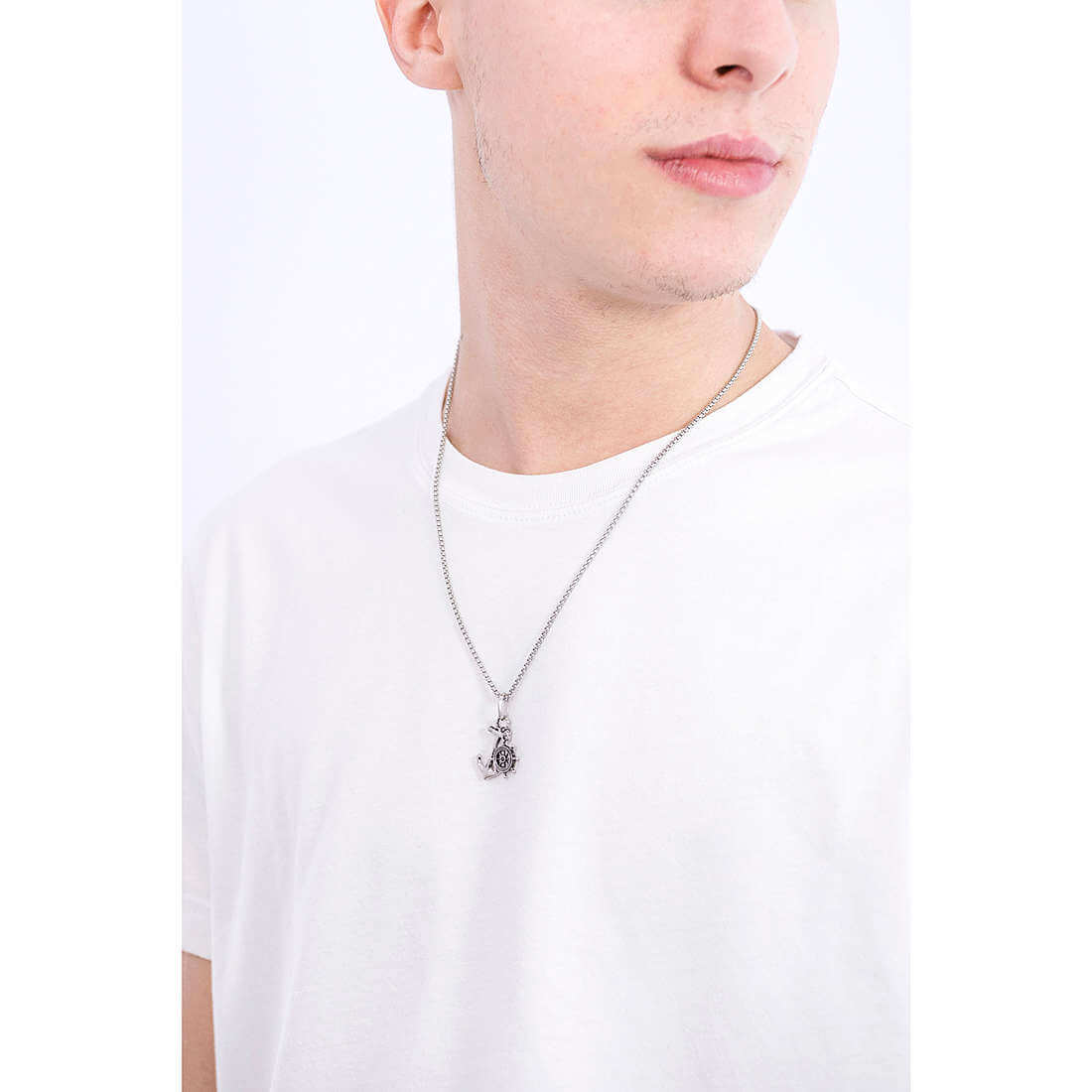 Instinct Marina Stainless Steel Anchor Mens Necklace