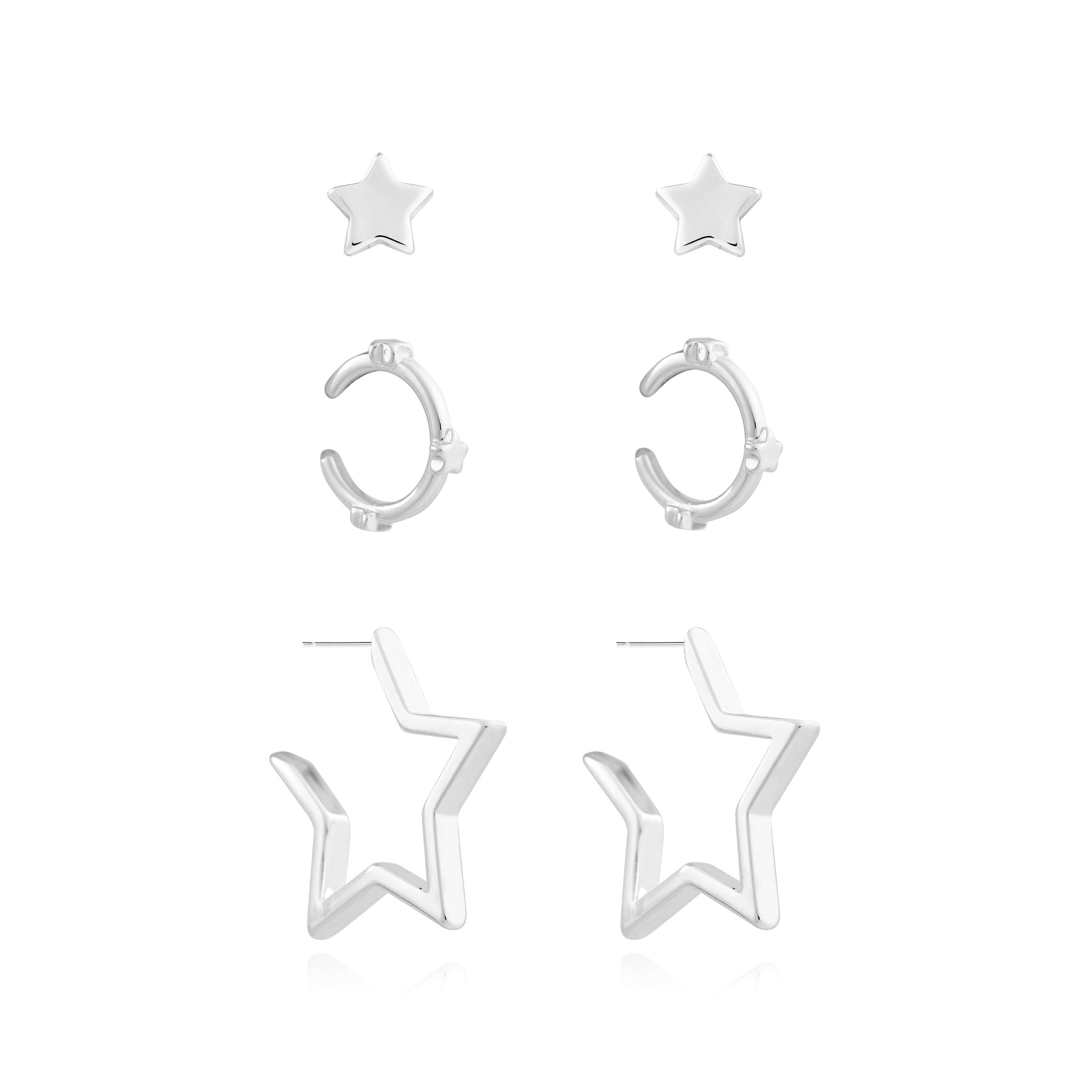 Tahlia Trio | Star Cuff Pack | Silver | Set Of 3